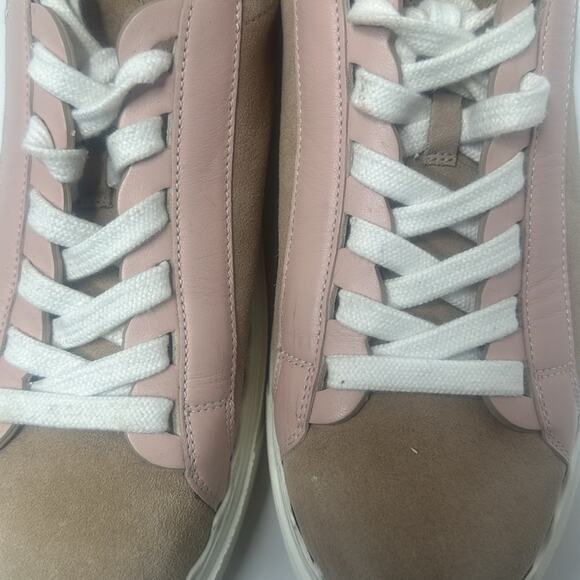 CHLOE PLATFORM Delicate PINK Leather TAN SUEDE LADIES SNEAKER 40 VGUC - Picture 4 of 15